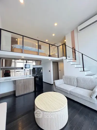 Modern loft apartment with mezzanine bedroom and stylish living area