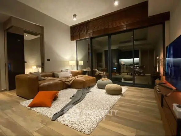Luxurious modern living room with cozy seating and elegant decor