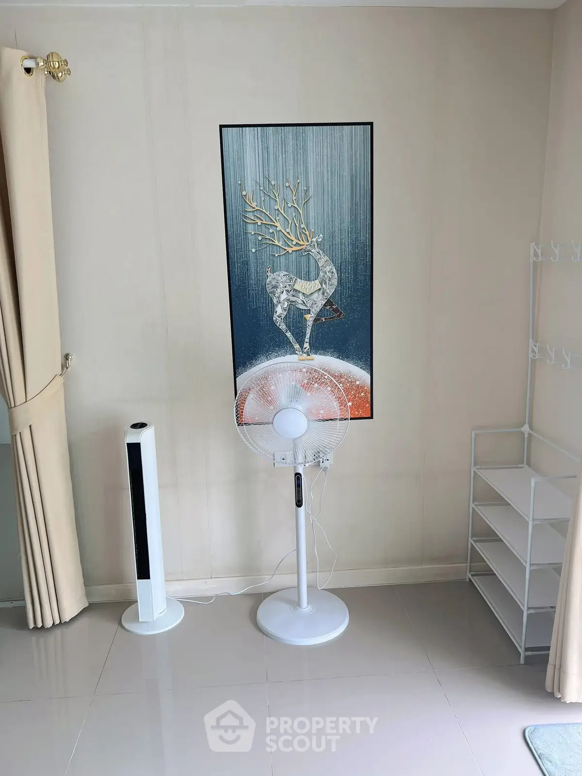 Modern interior with stylish decor and sleek appliances in a minimalist room setting.