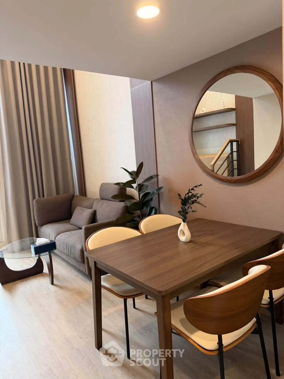 Modern living room with stylish furniture and elegant decor