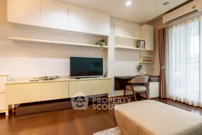 Modern living room with sleek furniture and natural light