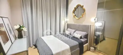 Elegant bedroom with modern decor and stylish mirror accent