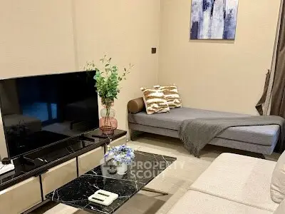 Modern living room with sleek furniture and stylish decor