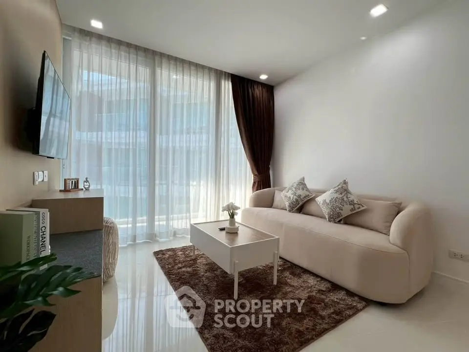 Modern living room with elegant decor and natural light