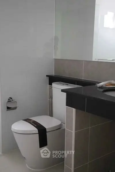 Modern bathroom with sleek design and contemporary fixtures