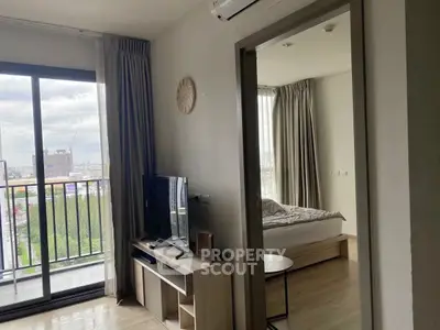 Modern apartment with balcony view and cozy bedroom
