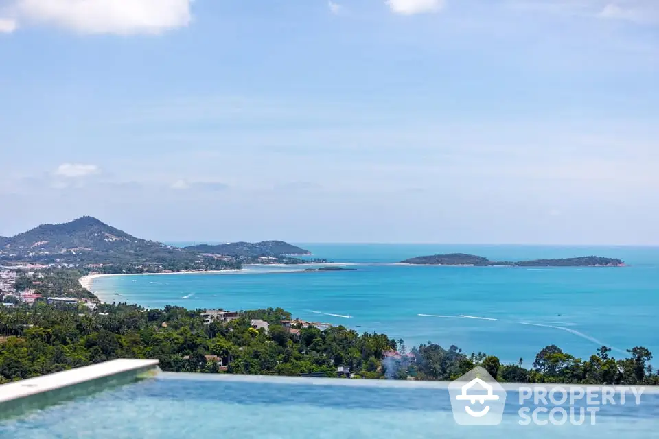 Stunning ocean view from infinity pool overlooking lush landscape and coastline