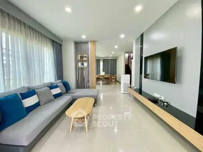 Modern living room with sleek design and stylish furniture