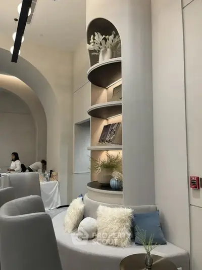 Elegant modern living room with stylish decor and cozy seating area