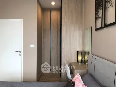 Modern bedroom with stylish decor and cozy ambiance