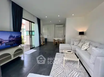 Spacious modern living room with elegant decor and natural light