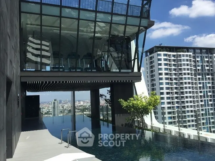 Luxurious rooftop infinity pool with stunning city views and modern architecture.