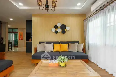 Stylish living room with modern decor and natural light