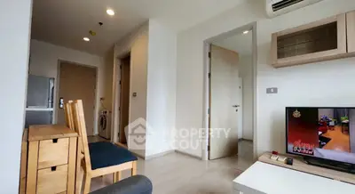 Modern apartment interior with open living space and stylish furniture
