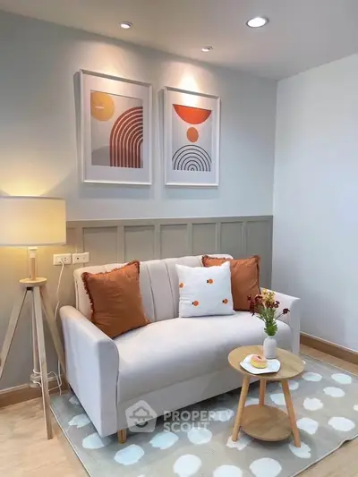 Cozy living room with modern decor and stylish furniture