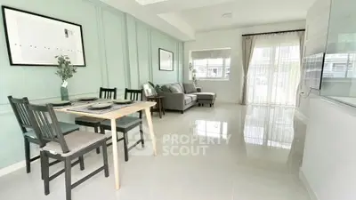 Bright and modern living room with dining area and stylish decor