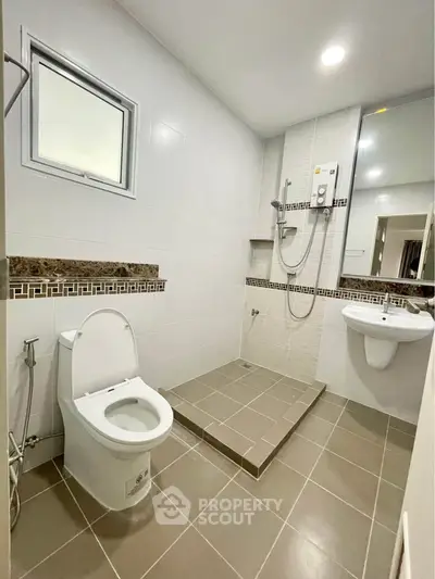 Modern bathroom with sleek design and walk-in shower