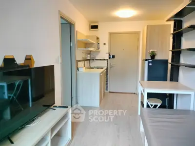 Modern studio apartment with open layout and stylish furnishings, ideal for urban living.