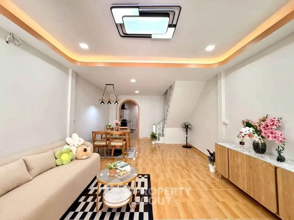 Spacious modern living room with stylish decor and open layout