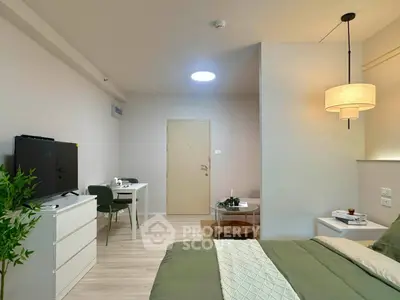 Modern studio apartment with stylish decor and open layout