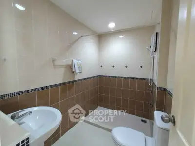 Modern bathroom with sleek design and walk-in shower