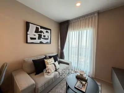 Modern living room with stylish decor and natural light