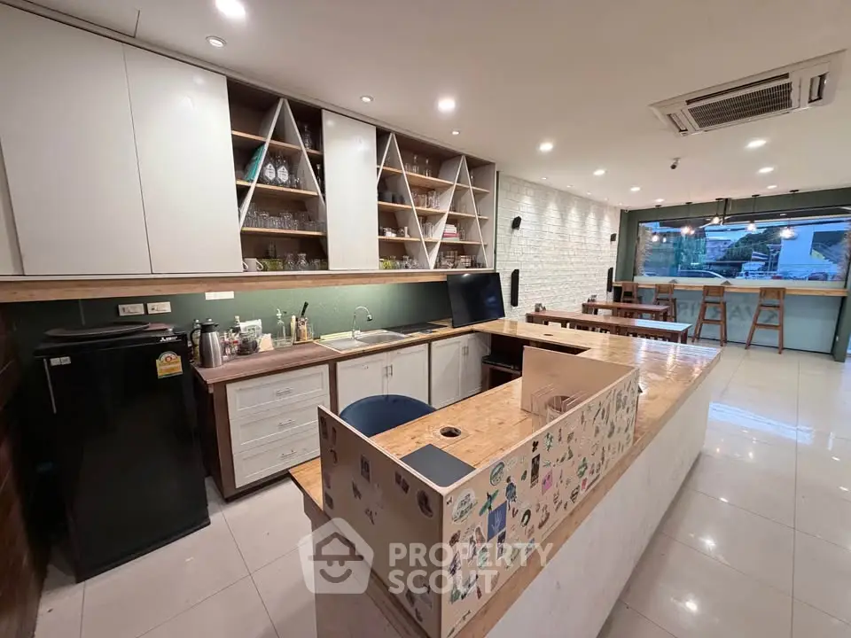 Spacious modern kitchen with open layout and stylish decor