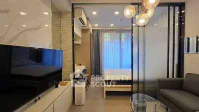 Modern studio apartment with stylish decor and open layout