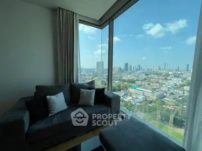 Luxurious corner unit with stunning city view from spacious living room.