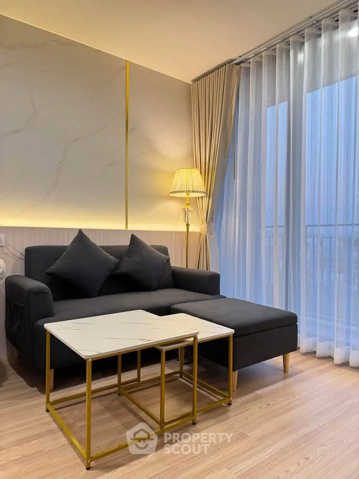 Elegant living room with modern sofa and stylish decor