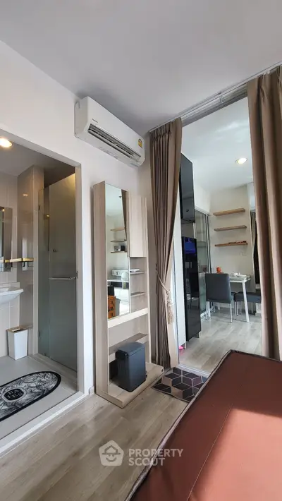 Modern apartment interior with open layout and stylish furnishings