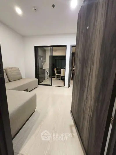 Modern apartment interior with sleek design and open layout