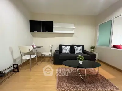 Modern living room with sleek furniture and cozy decor