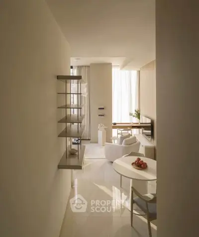 Elegant modern living room with natural light and minimalist decor