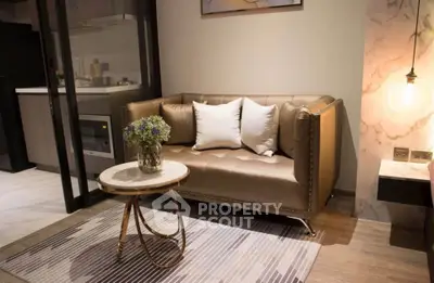 Stylish modern living room with luxurious sofa and elegant decor