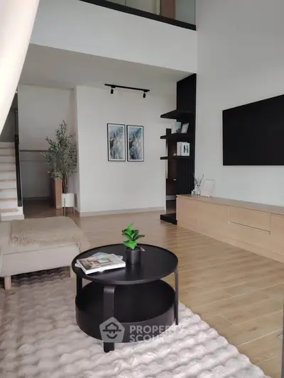 Modern living room with stylish decor and open layout