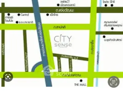 Map showing location of City Sense with nearby landmarks and roads.