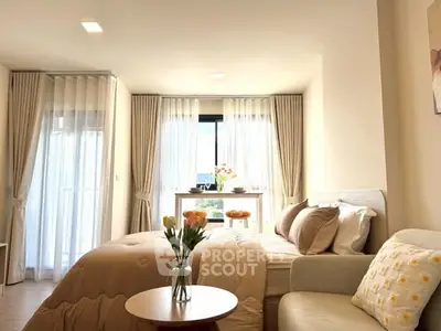 Bright and cozy bedroom with modern decor and natural light