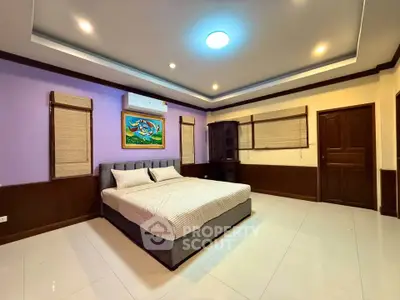 Spacious bedroom with modern design and elegant decor