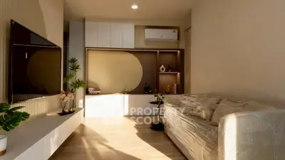 Modern living room with stylish decor and natural light