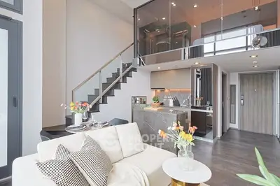 Modern duplex apartment with stylish open kitchen and cozy living area