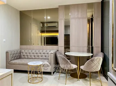 Elegant modern living room with plush seating and stylish decor