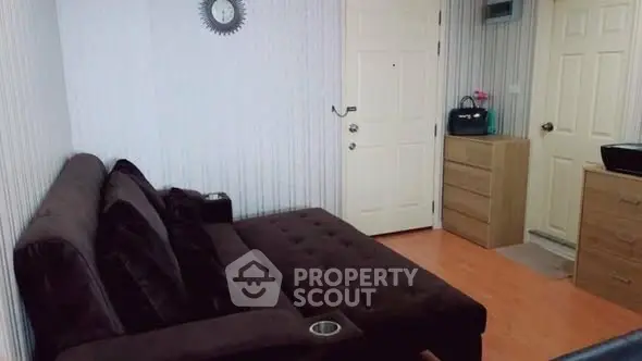 Cozy living room with modern sofa and stylish decor