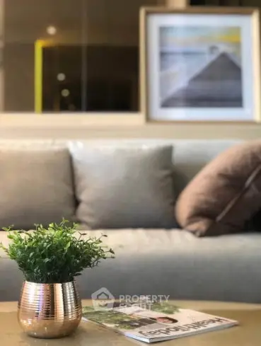 Stylish living room with modern decor and cozy seating area