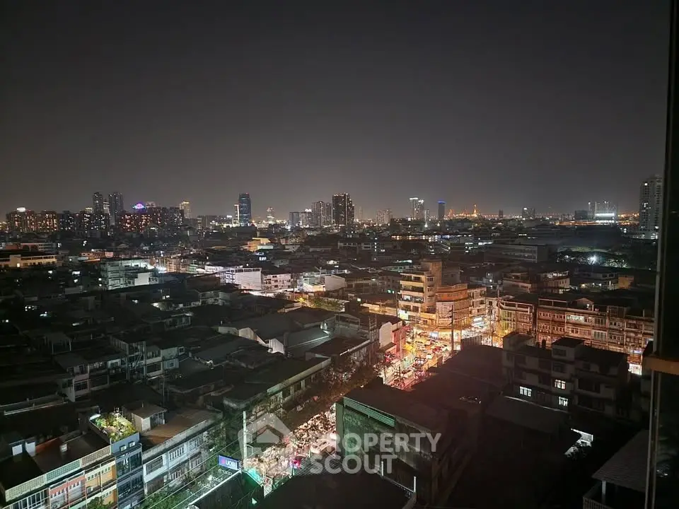 Stunning cityscape night view with vibrant lights and skyline