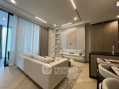 Luxurious modern living room with elegant decor and open layout