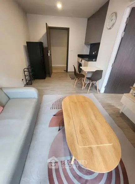 Modern living room with stylish furniture and open layout