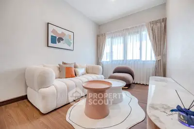 Stylish modern living room with plush sofa and elegant decor