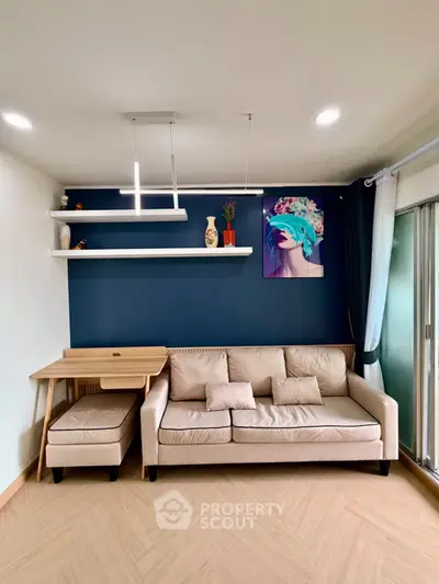 Modern living room with stylish decor and comfortable seating