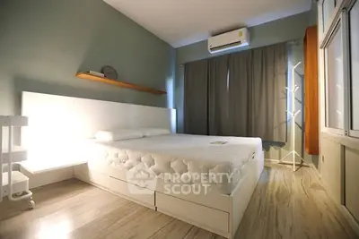 Modern bedroom with minimalist design and natural light